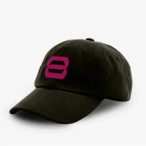Casquette noir logo rose 8 Bit Apparel.