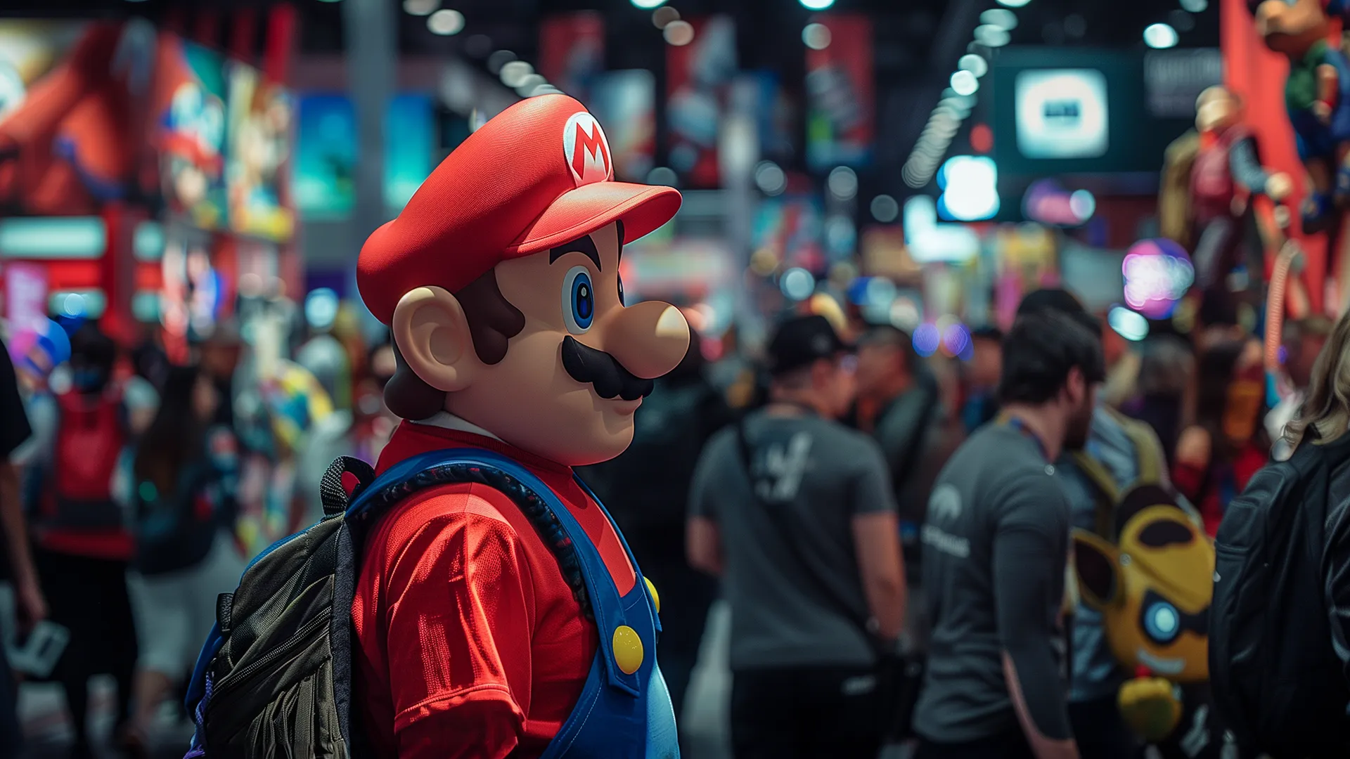 Image d'une convention de jeux vidéo 8 Bit Apparel.