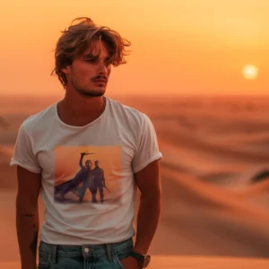 Homme portant un tee-shirt 8 Bit Apparel.
