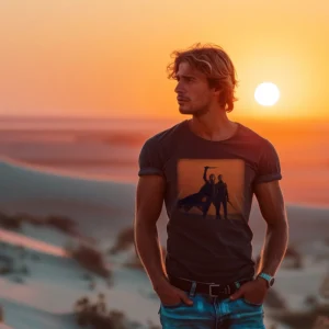 Homme portant un tee-shirt 8 Bit Apparel.